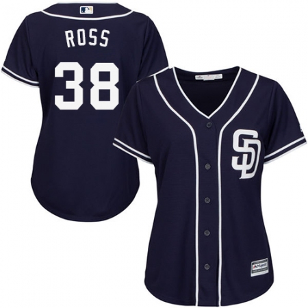 Women's Majestic San Diego Padres #38 Tyson Ross Replica Navy Blue Alternate 1 Cool Base MLB Jersey